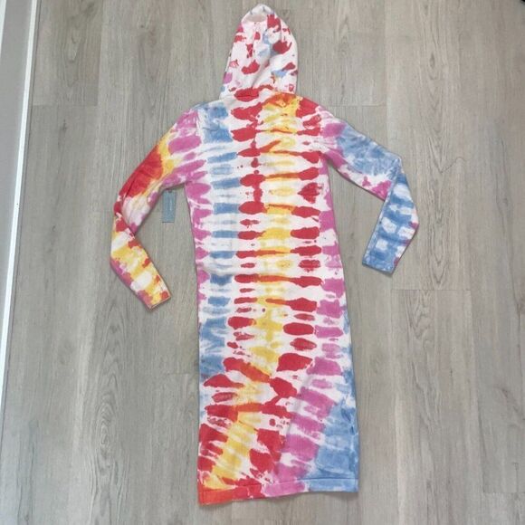 Anthropologie Electric Yoga Cardigan Womens Small Petite Tie Dye Emira Hooded - Picture 3 of 8